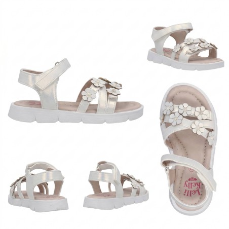 Lelli Kelly LKCA5573 REBECCA Sandali Bambina Con Fascia a Incrocio e Strappo Bianco