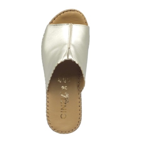 Cinzia Soft IM41009 002 Ciabatta Donna Zeppa Alta con Fascia Larga Platino