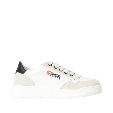 Diesel S CASCOUN  Sneaker Bambini Stringate White Natural Black