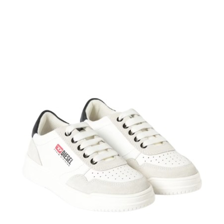 Diesel S CASCOUN  Sneaker Bambini Stringate White Natural Black