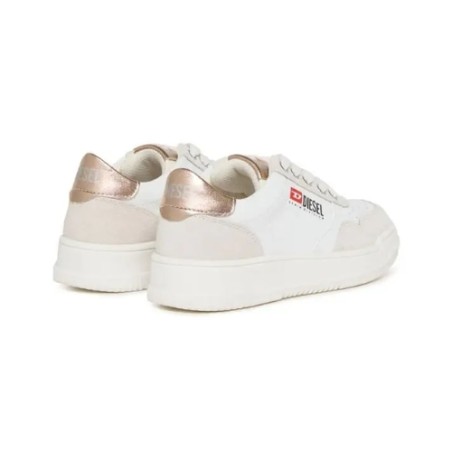Diesel S CASCOUN  Sneaker Bambini Stringate White Natural Shiny Pink