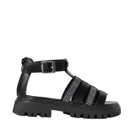 Diesel D SANBLIN Sandali Bambina con Strass Black 