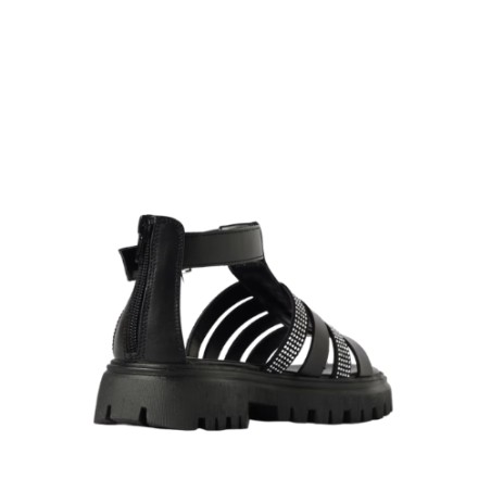 Diesel D SANBLIN Sandali Bambina con Strass Black 
