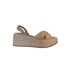 Paciotti 4US UZM09 Sandali Donna Platform con Doppia Fascia a Incrocio Beige