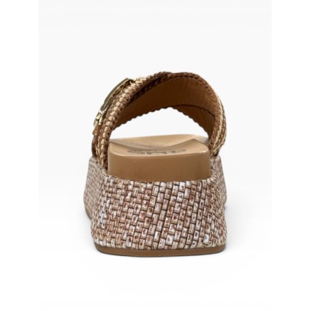 Paciotti 4US UZM07 Sandali Ciabatta Donna Platform con Doppia Fascia a Incrocio Brown