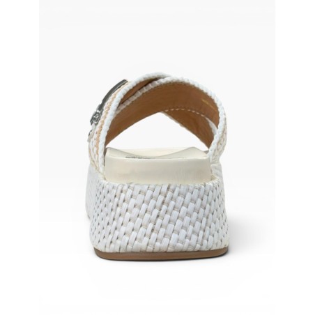 Paciotti 4US UZM07 Sandali Ciabatta Donna Platform con Doppia Fascia a Incrocio Beige