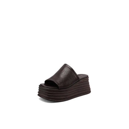 Queen Helena S3011 Sandalo Ciabatta Donna Platform Nero