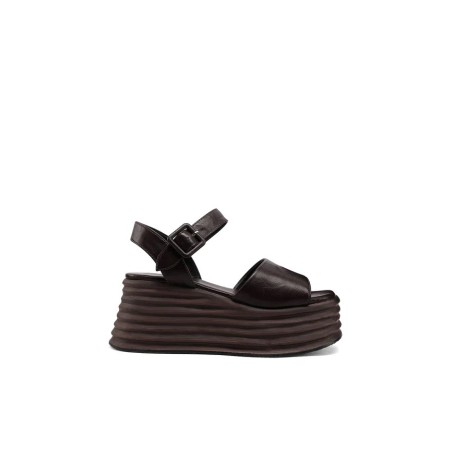 Queen Helena S3012 Sandalo Donna Platform e Cinturino Regolabile Nero