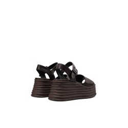 Queen Helena S3012 Sandalo Donna Platform e Cinturino Regolabile Nero 2