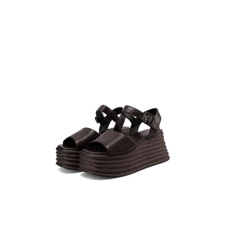 Queen Helena S3012 Sandalo Donna Platform e Cinturino Regolabile Nero