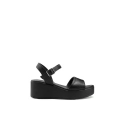 Queen Helena BZ505 Sandalo Donna Platform e Cinturino Regolabile Nero