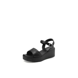 Queen Helena BZ505 Sandalo Donna Platform e Cinturino Regolabile Nero 2