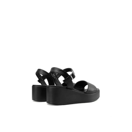 Queen Helena BZ505 Sandalo Donna Platform e Cinturino Regolabile Nero