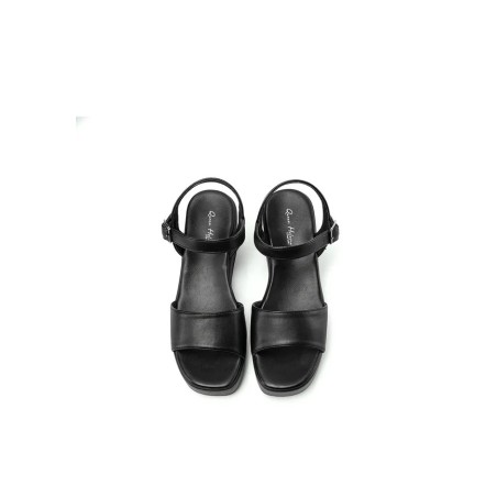 Queen Helena BZ505 Sandalo Donna Platform e Cinturino Regolabile Nero