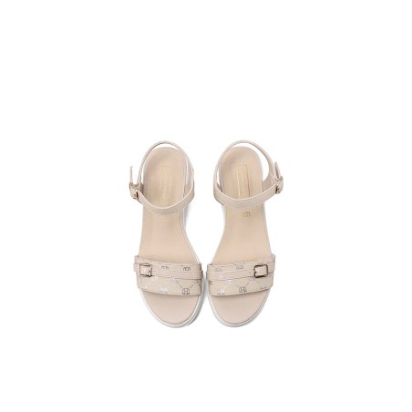 Queen Helena X34-95 Sandalo Donna Zeppa e Cinturino Regolabile Beige