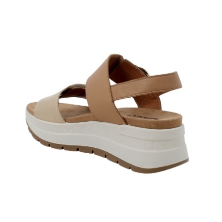 IGI&CO 1178011 Sandalo Donna Platform con Fascia Regolabile a Strappo Platino Biscotto