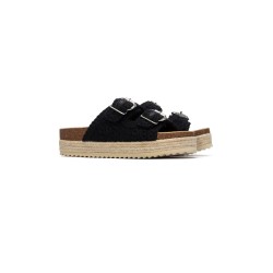 Refresh 175013 Ciabatte Donna Doppia Fascia Regolabile Platform Nero