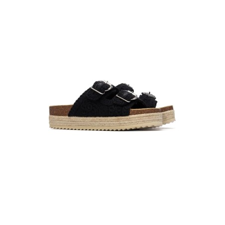 Refresh 175013 Ciabatte Donna Doppia Fascia Regolabile Platform Nero