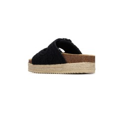 Refresh 175013 Ciabatte Donna Doppia Fascia Regolabile Platform Nero 2