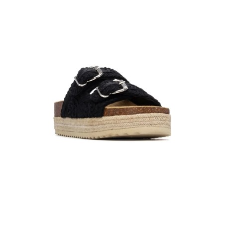 Refresh 175013 Ciabatte Donna Doppia Fascia Regolabile Platform Nero