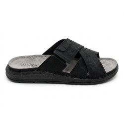 Riposella ILARIO MC00BX Ciabatte Uomo con Fascia a Incrocio Nero