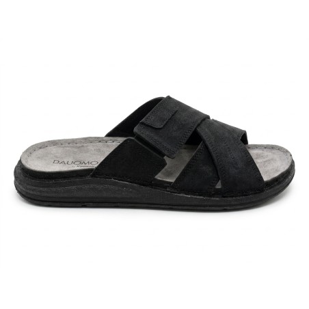 Riposella ILARIO MC00BX Ciabatte Uomo con Fascia a Incrocio Nero