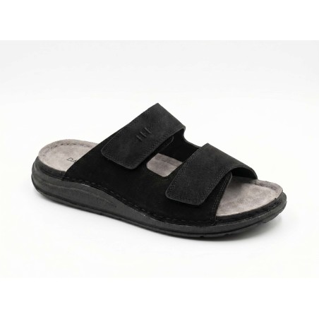 Riposella ILARIO MC01BX Ciabatte Uomo con Doppia Fascia a Strappo Nero