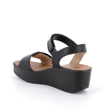 IGI&CO 1161600 Sandalo Donna Zeppa con Doppia Fascia Regolabile a Strappo Black