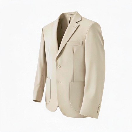 GC LUXURY NIGERIA Giacca Mono Petto Con Tasconi Uomo Beige