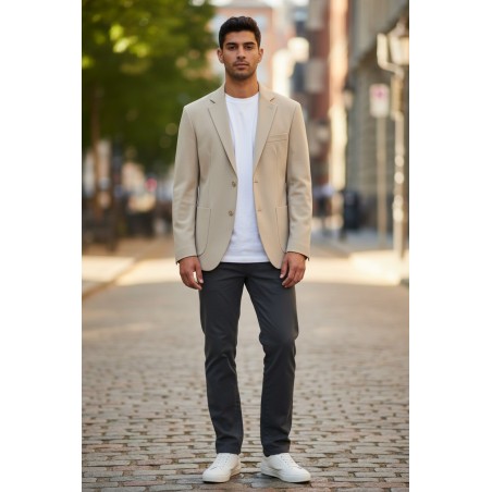 GC LUXURY NIGERIA Giacca Mono Petto Con Tasconi Uomo Beige