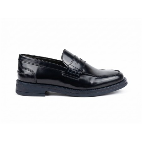 BRUSCIANO Made In Italy 014G Mocassino Uomo In Vera Pelle Abrasivato Blu 