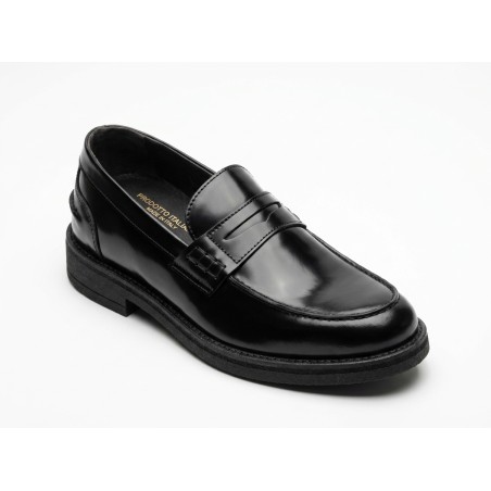 BRUSCIANO Made In Italy 014G Mocassino Uomo In Vera Pelle Abrasivato Nero 
