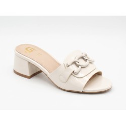 Gold & Gold GP 962 Sandalo Donna Tacco Basso con Accessorio Beige 2
