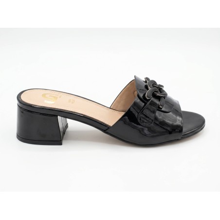 Gold & Gold GP 962 Sandalo Donna Tacco Basso con Accessorio Nero
