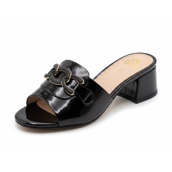 Gold & Gold GP 962 Sandalo Donna Tacco Basso con Accessorio Nero 2