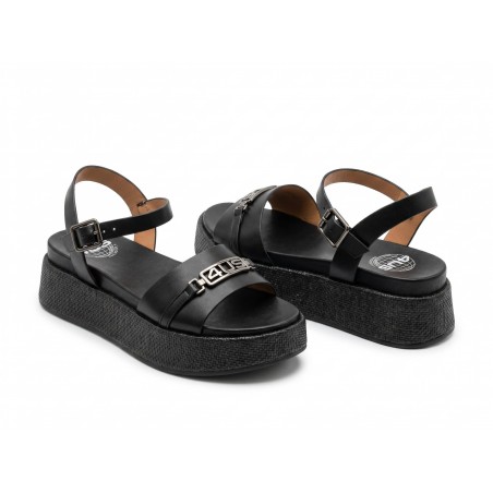Paciotti 4US UZM02 Sandali Donna Platform con Cinturino alla Caviglia e Fascia Black