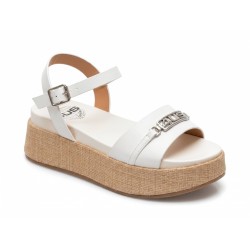 Paciotti 4US UZM02 Sandali Donna Platform con Cinturino alla Caviglia e Fascia White