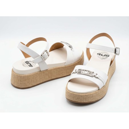 Paciotti 4US UZM02 Sandali Donna Platform con Cinturino alla Caviglia e Fascia White