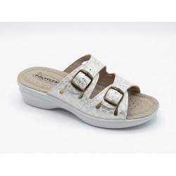 POLYFLEX 5410.36 Ciabatte Donna Made in Italy Doppia Fascia Regolabile Bianco