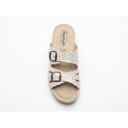 POLYFLEX 5410.36 Ciabatte Donna Made in Italy Doppia Fascia Regolabile Bianco 2