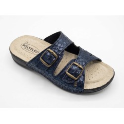 POLYFLEX 5410.36 Ciabatte Donna Made in Italy Doppia Fascia Regolabile Blu