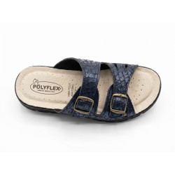 POLYFLEX 5410.36 Ciabatte Donna Made in Italy Doppia Fascia Regolabile Blu 2