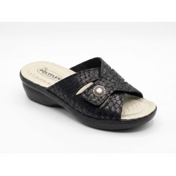 POLYFLEX 5497.36 Ciabatte Donna Made in Italy Fascia Regolabile Nero