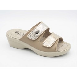 POLYFLEX 5507.36 Ciabatte Donna Made in Italy Doppia Fascia Regolabile Platino 2