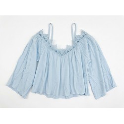 GC Wear 4262 My Star Top Donna Mezza Manica e Bretella con Ricamo Azzurro