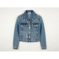 GC Wear  0604 Giubotto Giacca Donna Con Bottoni Rame In Jeans Blu