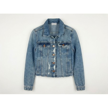 GC Wear  0604 Giubotto Giacca Donna Con Bottoni Rame In Jeans Blu