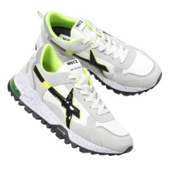 W6YZ 1N31 BREEZE-M Sneaker Uomo Stringate in Vero Camoscio White Grey Black 2