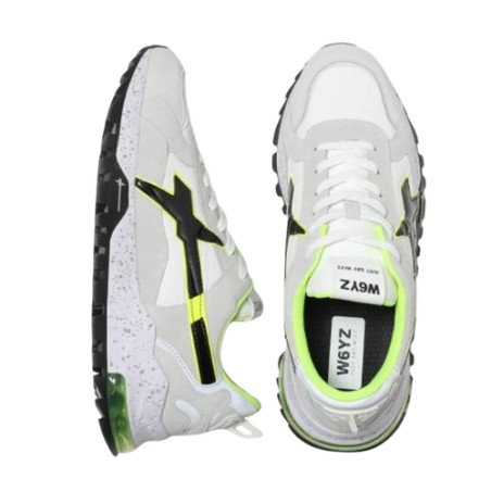 W6YZ 1N31 BREEZE-M Sneaker Uomo Stringate in Vero Camoscio White Grey Black