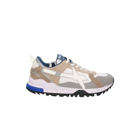 W6YZ 1B31 BREEZE 3-M Sneaker Uomo Stringate in Vero Camoscio Grey White Beige